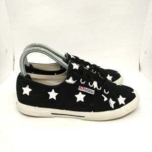 Superga Cotu Stars Fashion Sneakers‎ Women's Size 6.5 Black, White